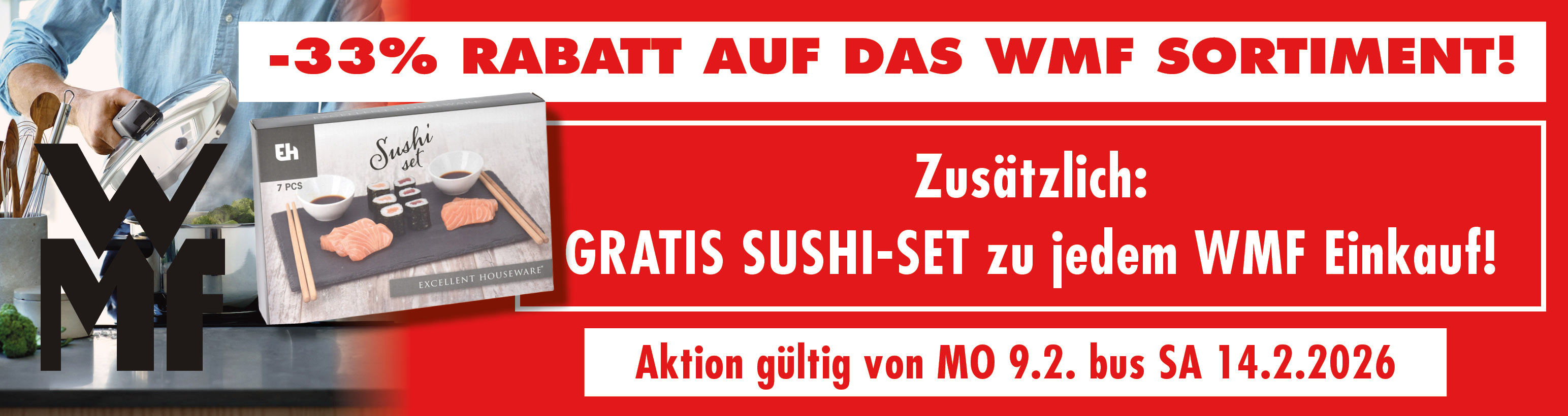 -33% auf WMF plus GRATIS Sushi Set!