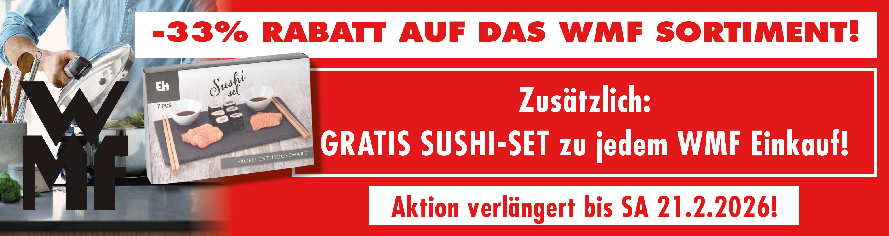 -33% auf WMF plus GRATIS Sushi Set!