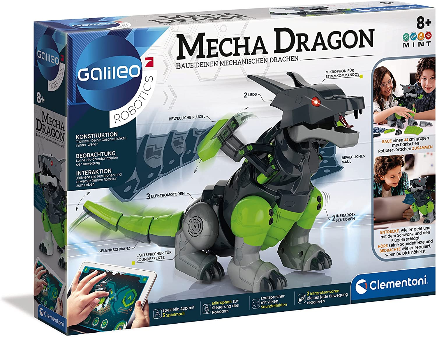 CLEMENTONI Galileo Robotics – Mecha Dragon, Drachen-Roboter Modellbausatz