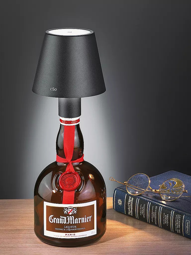 CILIO LED-Flaschenlampe "LUCE", schwarz