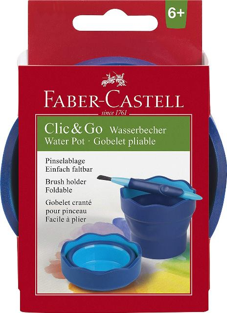 Faber Castell Wasserbecher "Clic&Go" blau