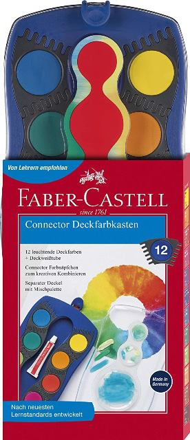Faber Castell Connector Deckfarbkasten 12er blau