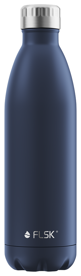 FLSK Trinkflasche aus Edelstahl, Isolierflasche,  DAS ORIGINAL, 750ml (midnight blue)