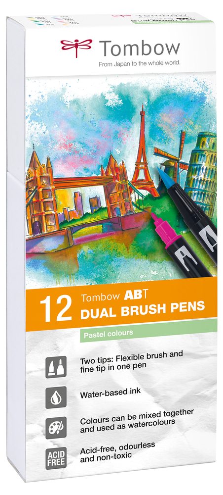 Tombow ABT Dual Brush Pens, 12er Set (pastel colors)