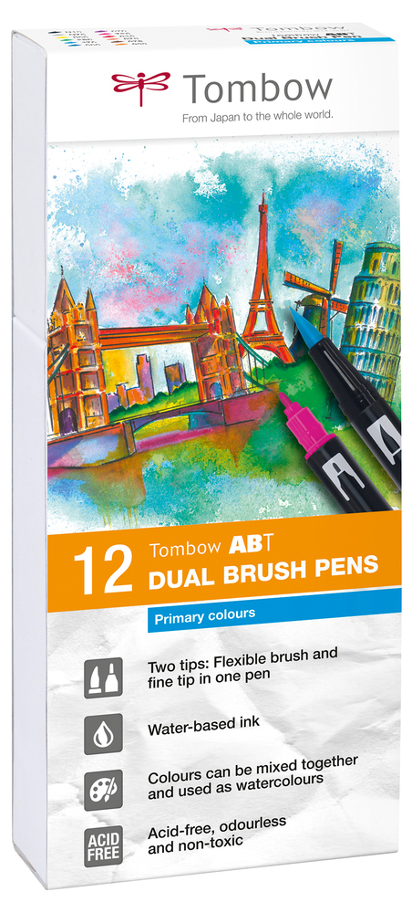 Tombow ABT Dual Brush Pens, 12er Set (primary colors)
