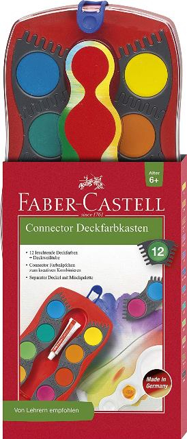 Faber Castell Connector Deckfarbkasten 12er rot