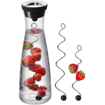 WMF Wasserkaraffe 1,0 l schwarz Basic mit 2 Fruchtspießen