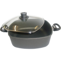 Woll Titanium Nowo Casserole Gussbräter, vierecking, 28x28 cm, 6L, inkl. Glasdeckel