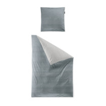 IRISETTE Satin Bettwäsche Set "Wave", 140x200cm + 70x90cm (blau)