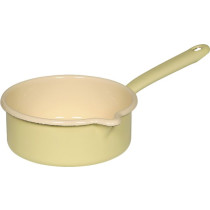 Riess Emaille Stielkasserolle mit Ausguß, Ø 16cm, 1 Lt (nilgrün/gelb)