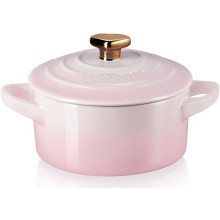 Le Creuset Mini Cocotte Schmortopf aus Steinzeug mit goldenem Herzknauf