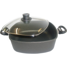 Woll Titanium Nowo Casserole Gussbräter, vierecking, 28x28 cm, 6L, inkl. Glasdeckel