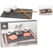 EXCELLENT HOUSEWARE Sushi Set, 7teilig, mit Steinplatte