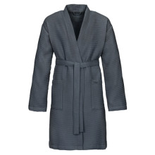 VOSSEN Bademantel "ROM" Unisex - Comfort Line Piqué (flanell - Größe S)