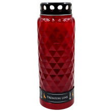 Carinthia-Trade Grabkerze Grablampe "KRISTALL" PREMIUM, ROT, 14 Tage Brenndauer