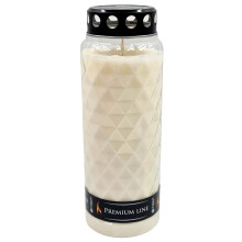 Carinthia-Trade Grabkerze Grablampe "KRISTALL" PREMIUM, WEISS, 14 Tage Brenndauer