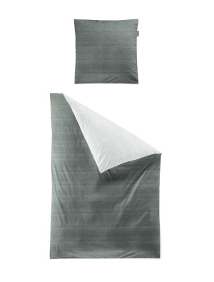 IRISETTE Satin Bettwäsche Set "Wave", 140x200cm + 70x90cm (salbei)