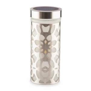 HOFER KERZEN Solar-LED-Grablicht aus Glas JUVENTAS, weiß