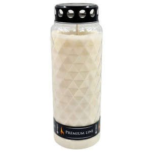 Carinthia-Trade Grabkerze Grablampe "KRISTALL" PREMIUM, WEISS, 14 Tage Brenndauer