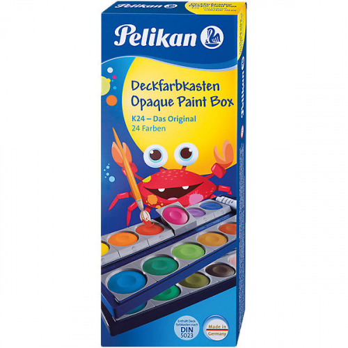 Pelikan 720631 Deckfarbkasten "K24" Das Original, 24 Farben + 1 Deckweiß