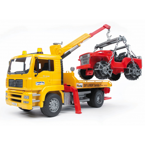 BRUDER MAN TGA Abschlepp-LKW mit Geländewagen (ohne Light and Sound Modul)