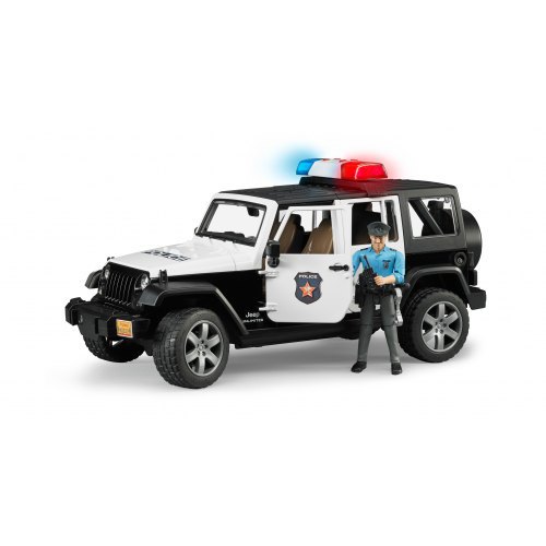 BRUDER Jeep Wrangler Unlimited Rubicon Polizei Fahrzeug mit Polizist und Ausstattung