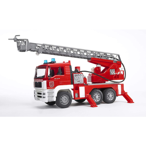 BRUDER MAN TGA Feuerwehr mit Drehleiter, Wasserpumpe und Light and Sound Module(trucks) inkl. Batterie