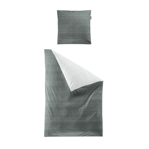 IRISETTE Satin Bettwäsche Set "Wave", 140x200cm + 70x90cm (salbei)