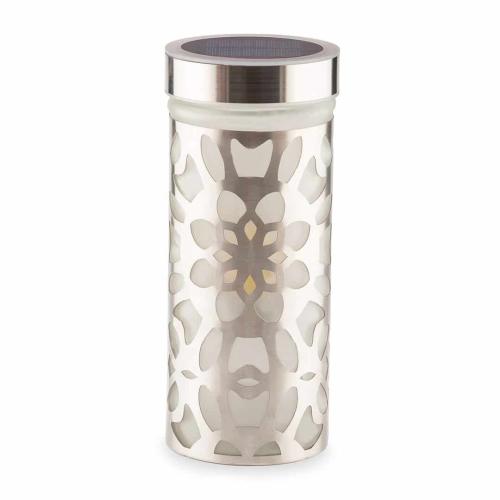 HOFER KERZEN Solar-LED-Grablicht aus Glas JUVENTAS, weiß