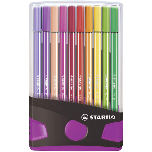 STABILO Pen 68 Fasermaler, 20er Twin-Pack (anthrazit/pink)