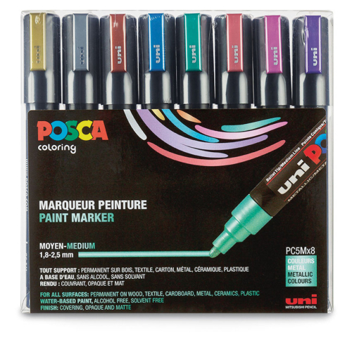 POSCA Farbmarker PC5Mx8, metallic (8 Stk.)