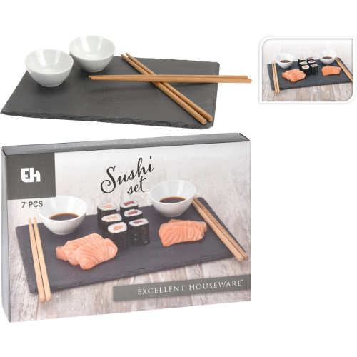 EXCELLENT HOUSEWARE Sushi Set, 7teilig, mit Steinplatte