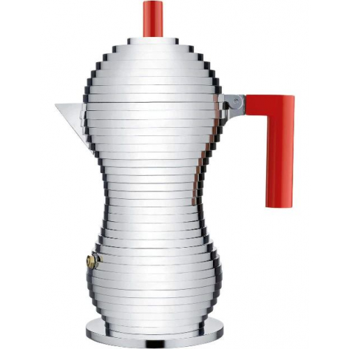 Alessi Espresso Maschine "Pulcina" 150ml (für 6 Tassen), rot