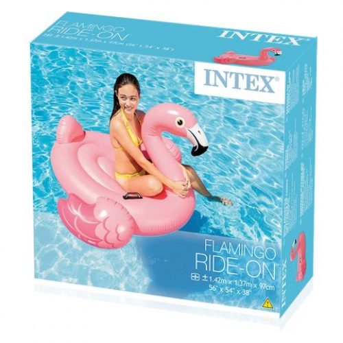 Intex Schwimmtier Flamingo, Aufblastier, Kinderbadeinsel mit Griffen