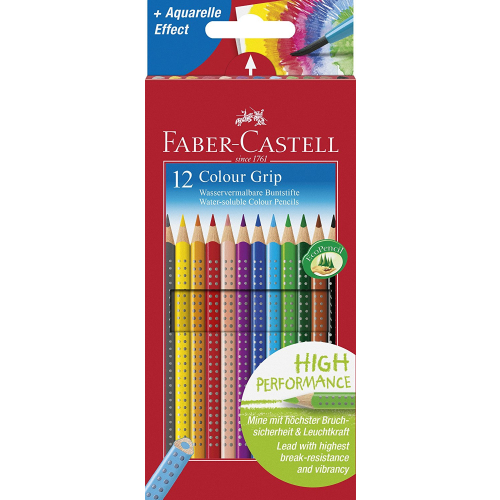 Faber-Castell 112412 Buntstifte "Colour Grip" 12er, im Kartonetui
