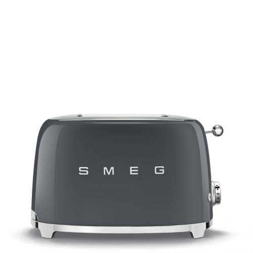 SMEG 2-Scheiben-Toaster 50's Style TSF01 (slate grey) inkl. GRATIS Brötchen-Röstaufsatz