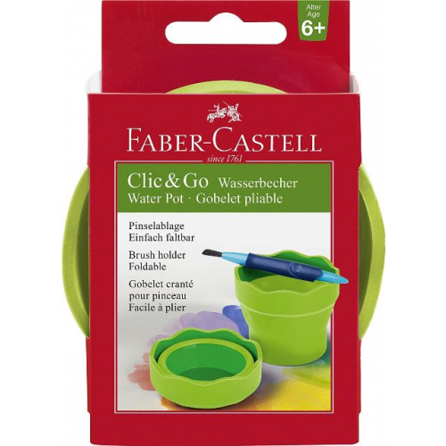 Faber Castell Wasserbecher "Clic&Go" grün