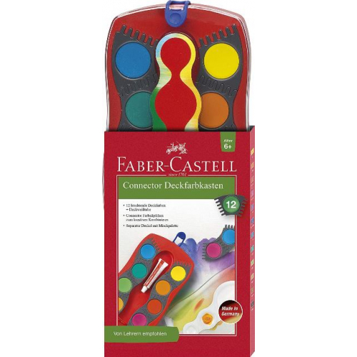 Faber Castell Connector Deckfarbkasten 12er rot