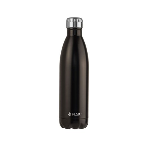 FLSK Trinkflasche aus Edelstahl, Isolierflasche,  DAS ORIGINAL, 750ml (black)
