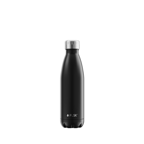 FLSK Trinkflasche aus Edelstahl, Isolierflasche,  DAS ORIGINAL, 1000ml (black)