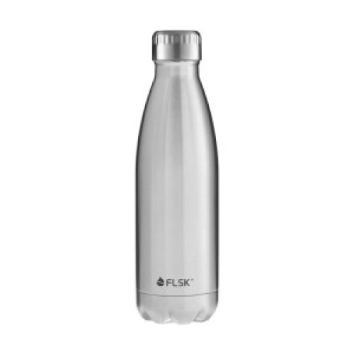 FLSK Trinkflasche aus Edelstahl, Isolierflasche,  DAS ORIGINAL, 500ml (edelstahl gebürstet)
