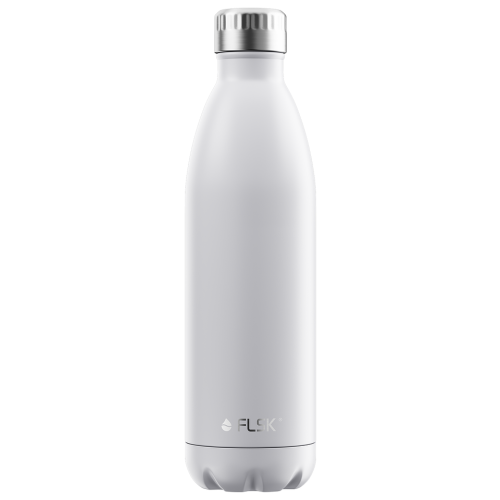FLSK Trinkflasche aus Edelstahl, Isolierflasche,  DAS ORIGINAL, 750ml (white)